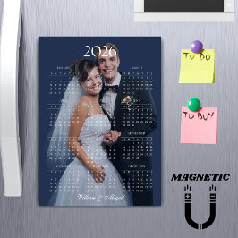 2026 Kalender Redigerbar Färg Anpassad Foto Magnet