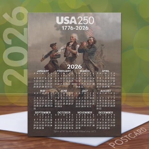 2026 Kalender - Spirit of 76 - Amerikas 250-årsjub Vykort