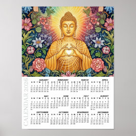 2026 Kalender, Stor, Buddha / Ljusets hjärta Poster