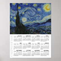 2026 Kalender, Stor, Stjärnklar natt / Van Gogh