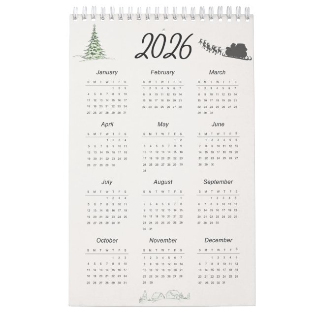 2026 Kalender – Utskrivbar & Väggkalender Design (Omslag)