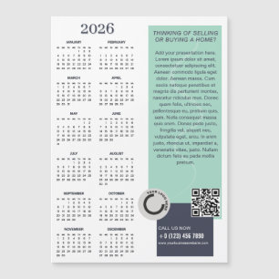 2026 Kalenderföretags Logotyp QR-kod Magnetiskt ko