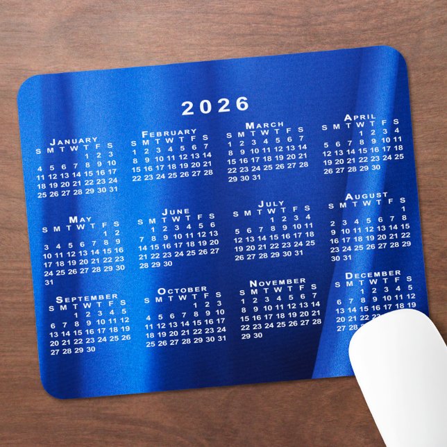 2026 Kalenderfoto med blå Anpassningsbar i Abstrak Musmatta (2026 Calendar Abstract Blue Custom Photo Mouse Pad, in situ)