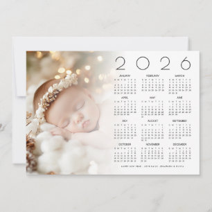 2026 Kalenderfotoöverlägg Baby Gott nytt år Julkort