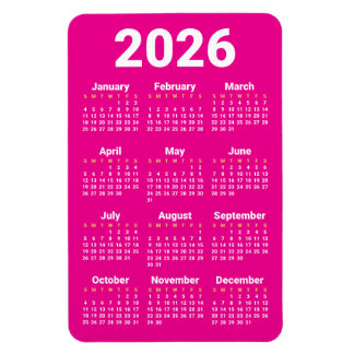 2026 Kalendermagnet | Anpassade färger Magnet