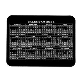 2026 Kalendermagnet svart Magnet