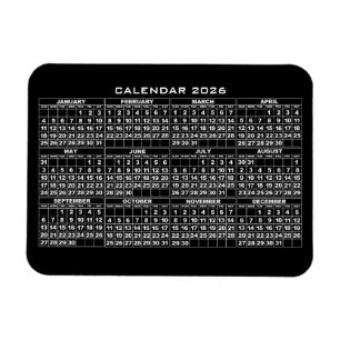 2026 Kalendermagnet svart Magnet