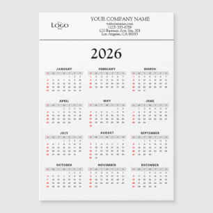 2026 Kalendern Företagets Logotyp Text Vilken ba