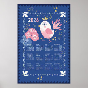 2026 Kalendern Poster Fågel