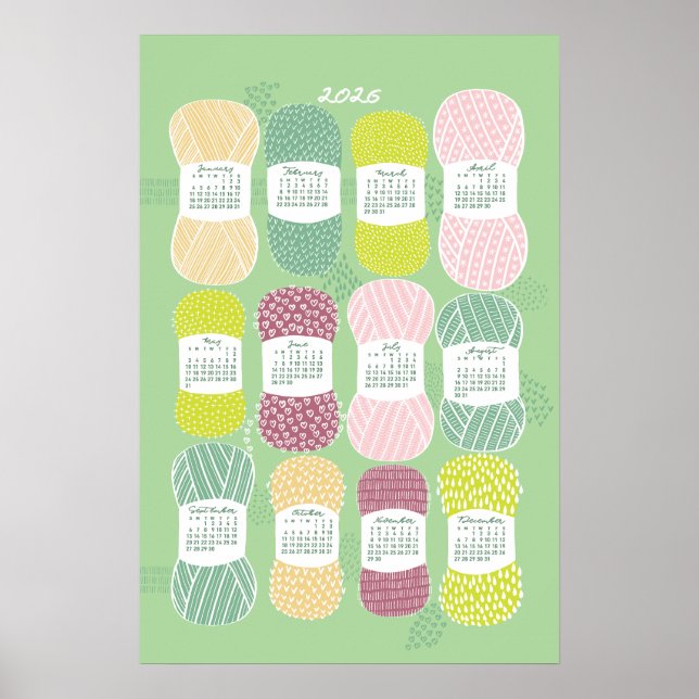 2026 Kalendern Poster Neo Mint (Framsidan)