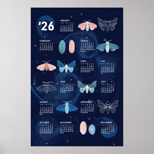 2026 Kalendern Poster Sidenmoth Galaxy (Framsidan)