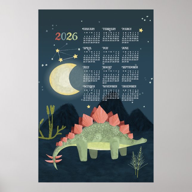 2026 Kalendern Poster Stegosaur  (Framsidan)