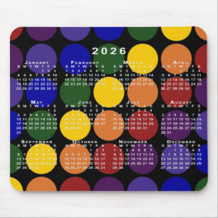 2026 Kalendern Pride Regnbåge Prickar på Svart Musmatta