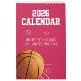 2026 Kalendern Rosa Basket för tonårsflicka Kvinn Kalender