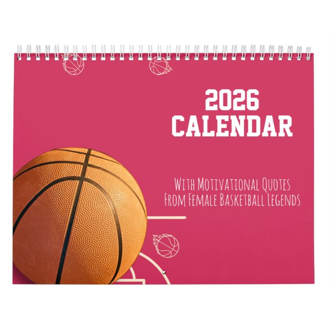 2026 Kalendern Rosa  Basket för tonårsflickor Kalender (Omslag)