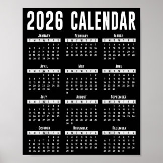 2026 Kalendert-shirt 26 Kalender 2026  Poster