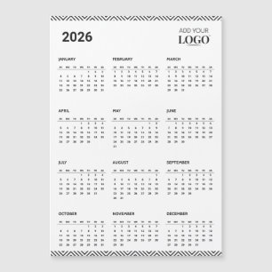 2026 Kalendervårs Företagslogo Kylskåpsmagnet