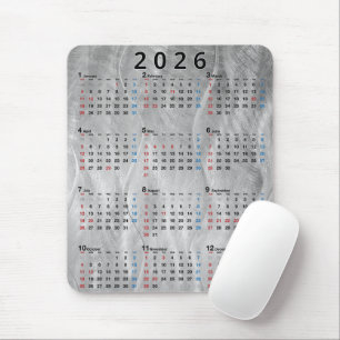 2026 Kalendrar Vågig Borstad Stål Abstrakt Musmatta