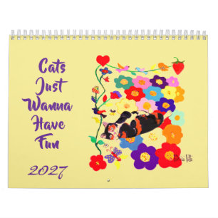 2026 Katter Vill Ha Kul Kattkonst Kalender
