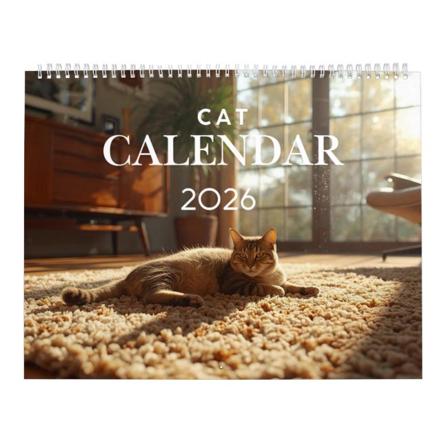 2026 Kattkalender | 12 Månaders Väggkalender Kalender (Omslag)