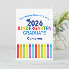 2026 Kindergarten Graduate Custom Cute Graduation Kort
