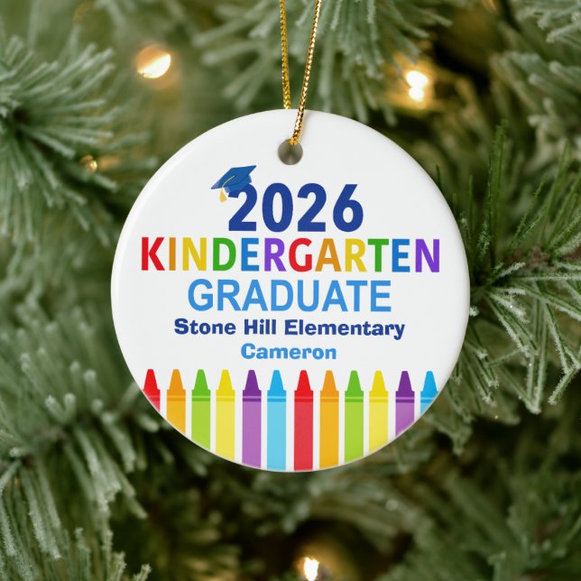2026 Kindergarten Graduate Custom Graduation Photo Julgransprydnad Keramik (Träd)