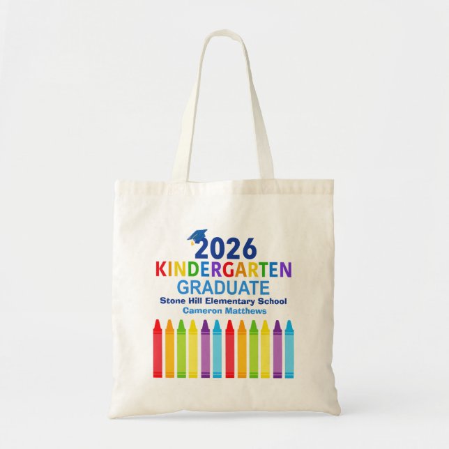 2026 Kindergarten Graduate Cute Custom Graduation Tygkasse (Framsidan)
