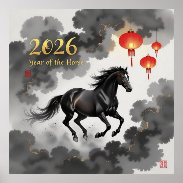 2026 Kinesiskt år för hästen Poster (Framsidan)