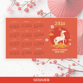 2026 Kinesiskt nyår Eldhäst Magnetisk kalender
