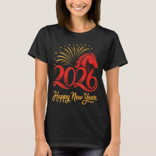 2026 Kinesiskt Zodiakshästår Gott Nytt År Eld T Shirt