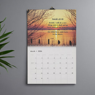 2026 KJV Bible Scripture Landscapes Christian Kalender