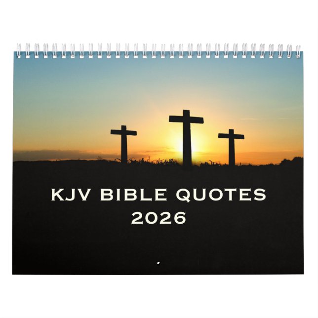 2026 KJV Bible Scripture Three Crosses Inspiration Kalender (Omslag)