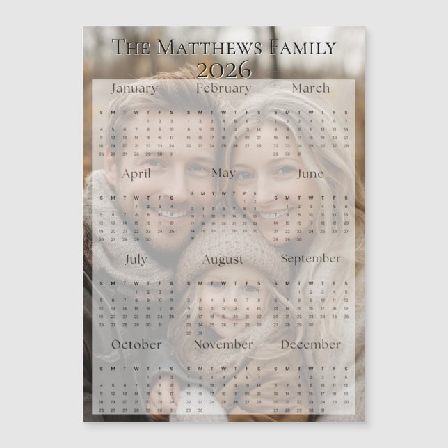 2026 Klassisk teckensnittskalender - Helgdag (Framsida)