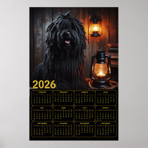 2026 Komondor med lyktor och böcker Kalender Poster
