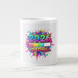 2026 Laddar... Framstegsfält Klistermärke Jumbo Mugg