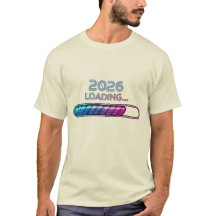 2026 Laddar… – Futuristisk Neon Nyår T-Shirt
