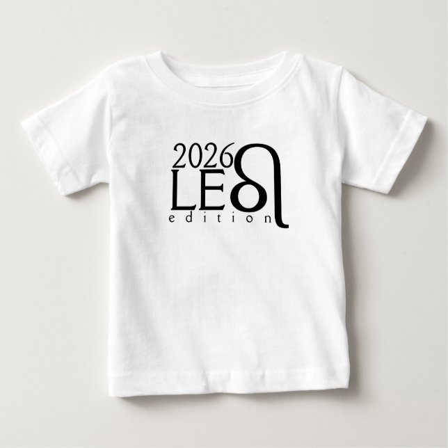 2026 Leo edition with symbol Baby T-Shirt (Framsida)