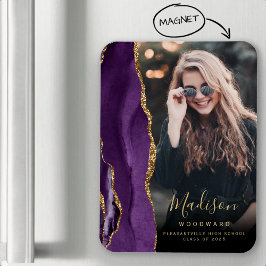 2026 Lila Agat Foto Examenstillkännagivande Magnet