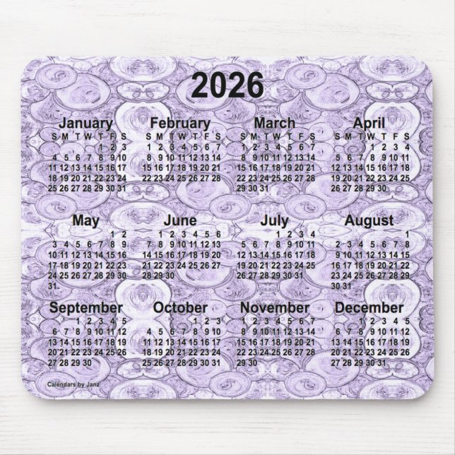2026 Lila Calendar of Tiny Bubbles by Janz Musmatta (Framsidan)
