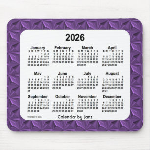 2026 Lila Diamonds Calendar av Janz Mouse Pad Musmatta