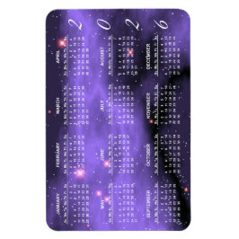 2026 Lila Space Galaxy Calendar Magnet