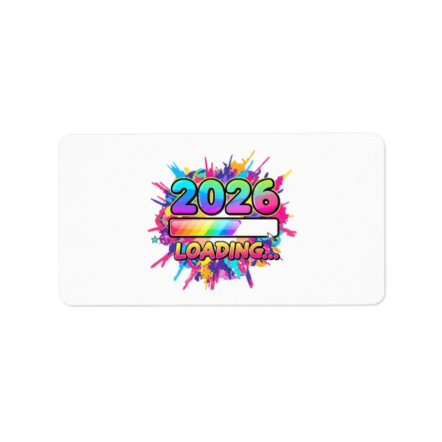 2026 Loading... Progress Bar Sticker Adressetikett (Framsidan)