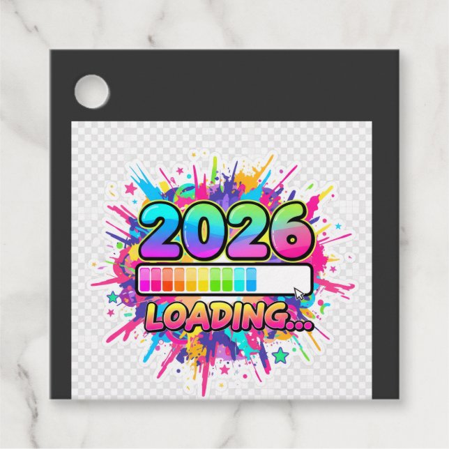 2026 Loading... Progress Bar Sticker Gåvor Etiketter (Framsida)