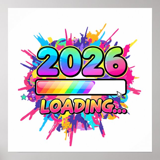 2026 Loading... Progress Bar Sticker Poster (Framsidan)