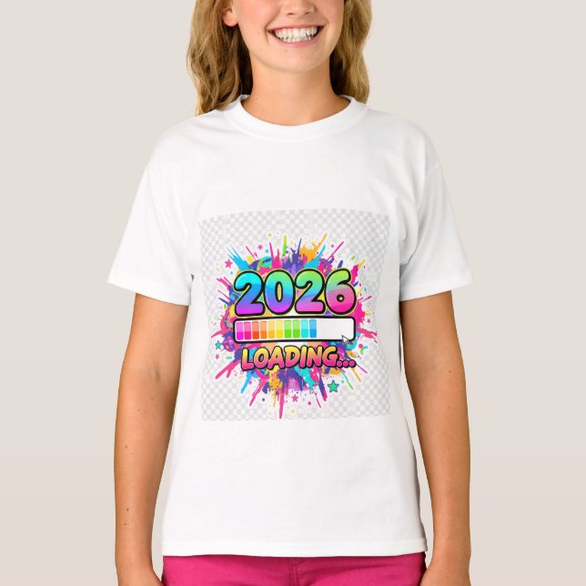 2026 Loading... Progress Bar Sticker T Shirt (Framsida)