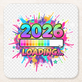 2026 Loading... Progress Bar Sticker Underlägg Papper Kvadrat