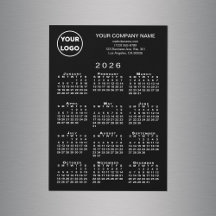 2026-Logotyp i kalendern - svart magnetkort