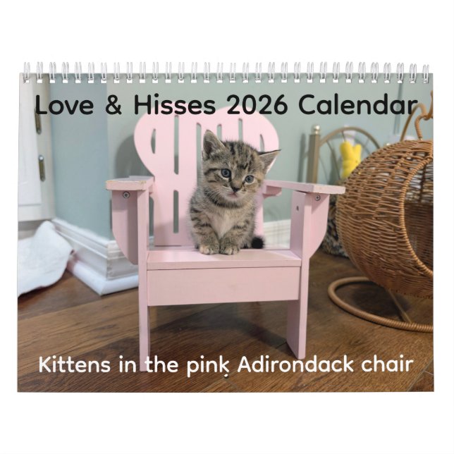2026 Love & Hisses Calendar - the pink Adirondack Kalender (Omslag)