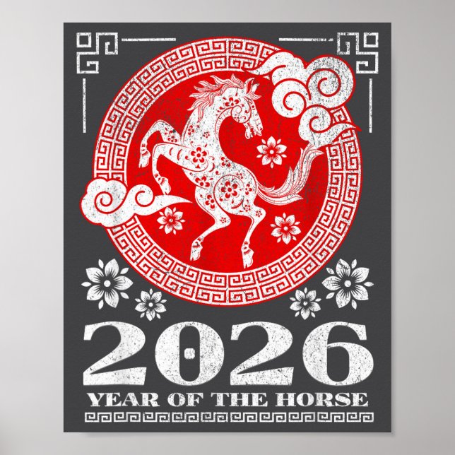 2026 Lunar Chinese New Year Fire Horse  Poster (Framsidan)