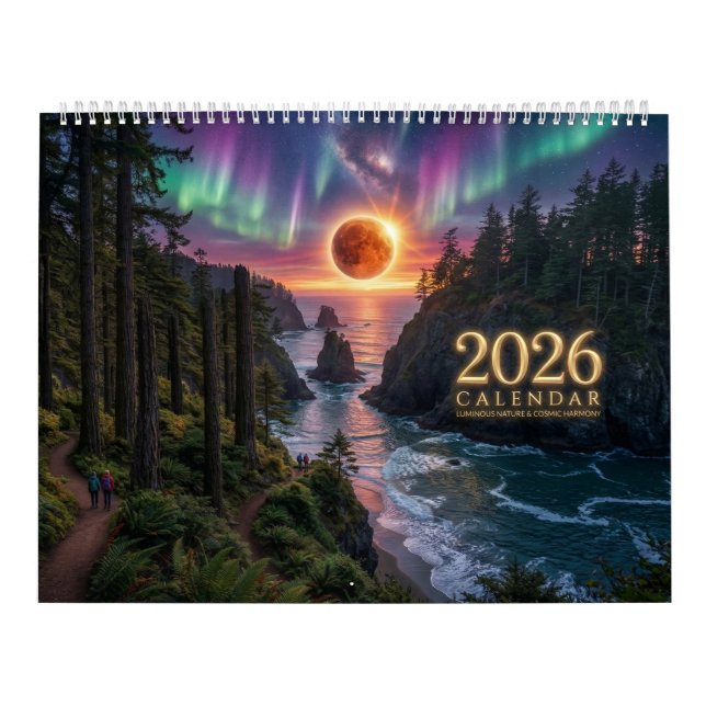 2026 Lysnende kosmisk harmoni Väggkalender Kalender (Omslag)